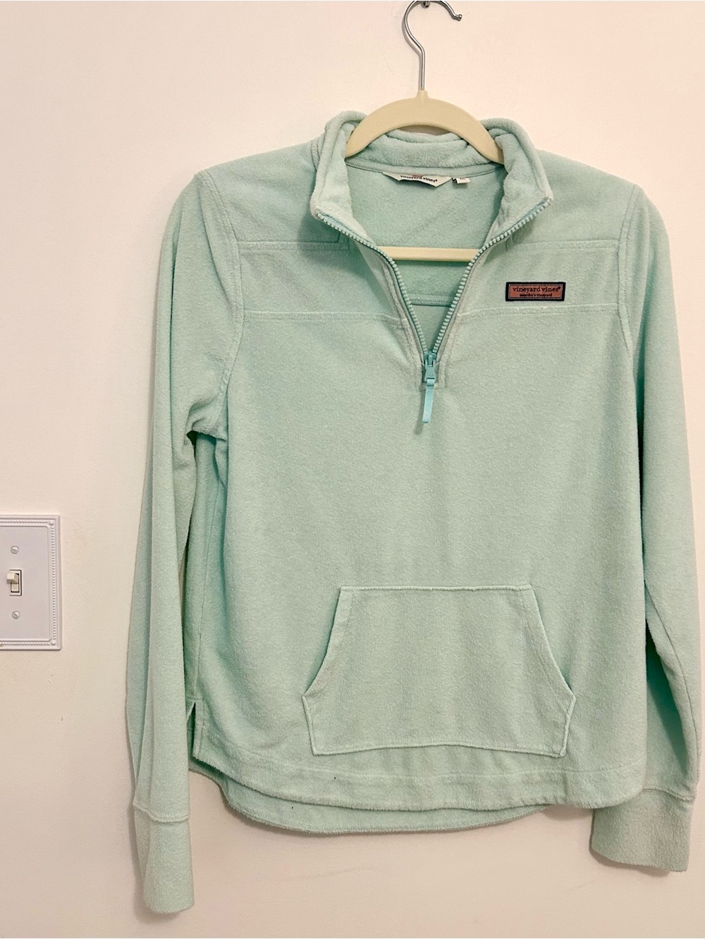 Vineyard Vines Girls XL (16) Mint Green Quarter-Zip Pullover Sweatshirt